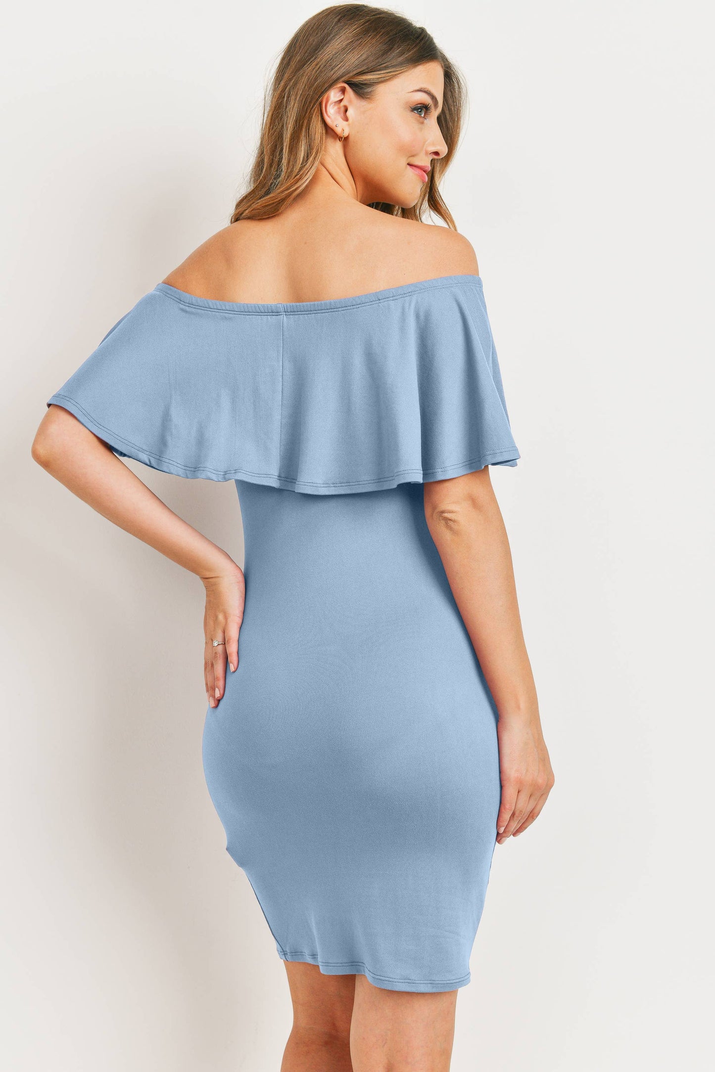 Off The Shoulder Maternity Mini Dress