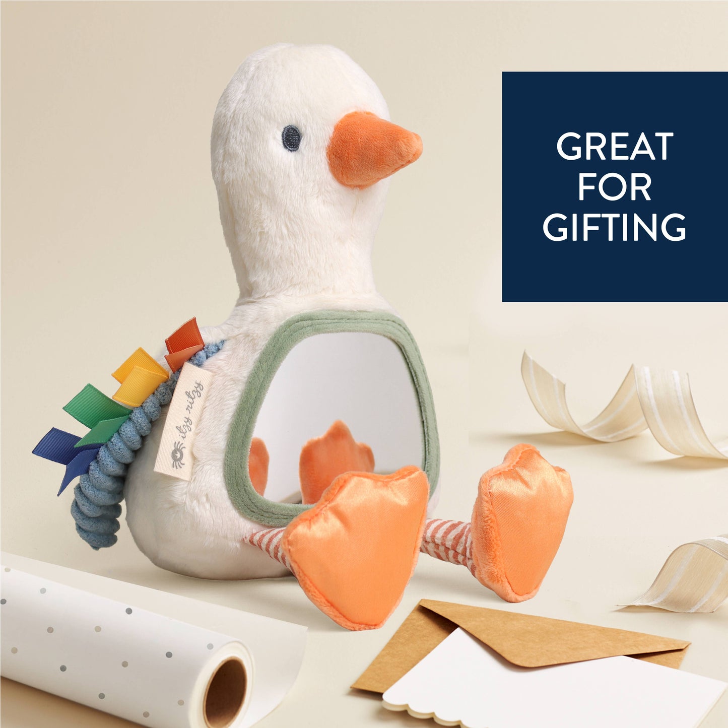 Itzy Bitzy Mirror™ Sensory Tummy Time Mirror - Goose