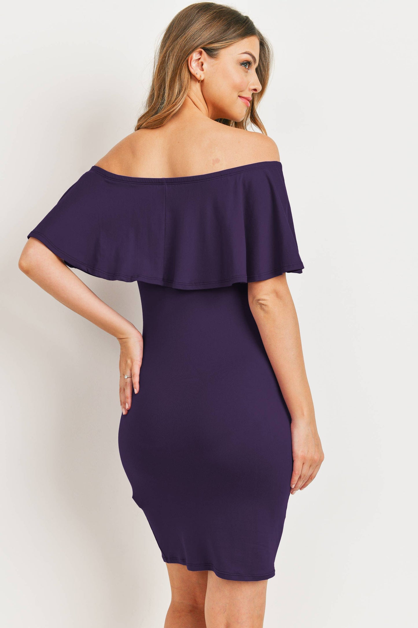 Off The Shoulder Maternity Mini Dress