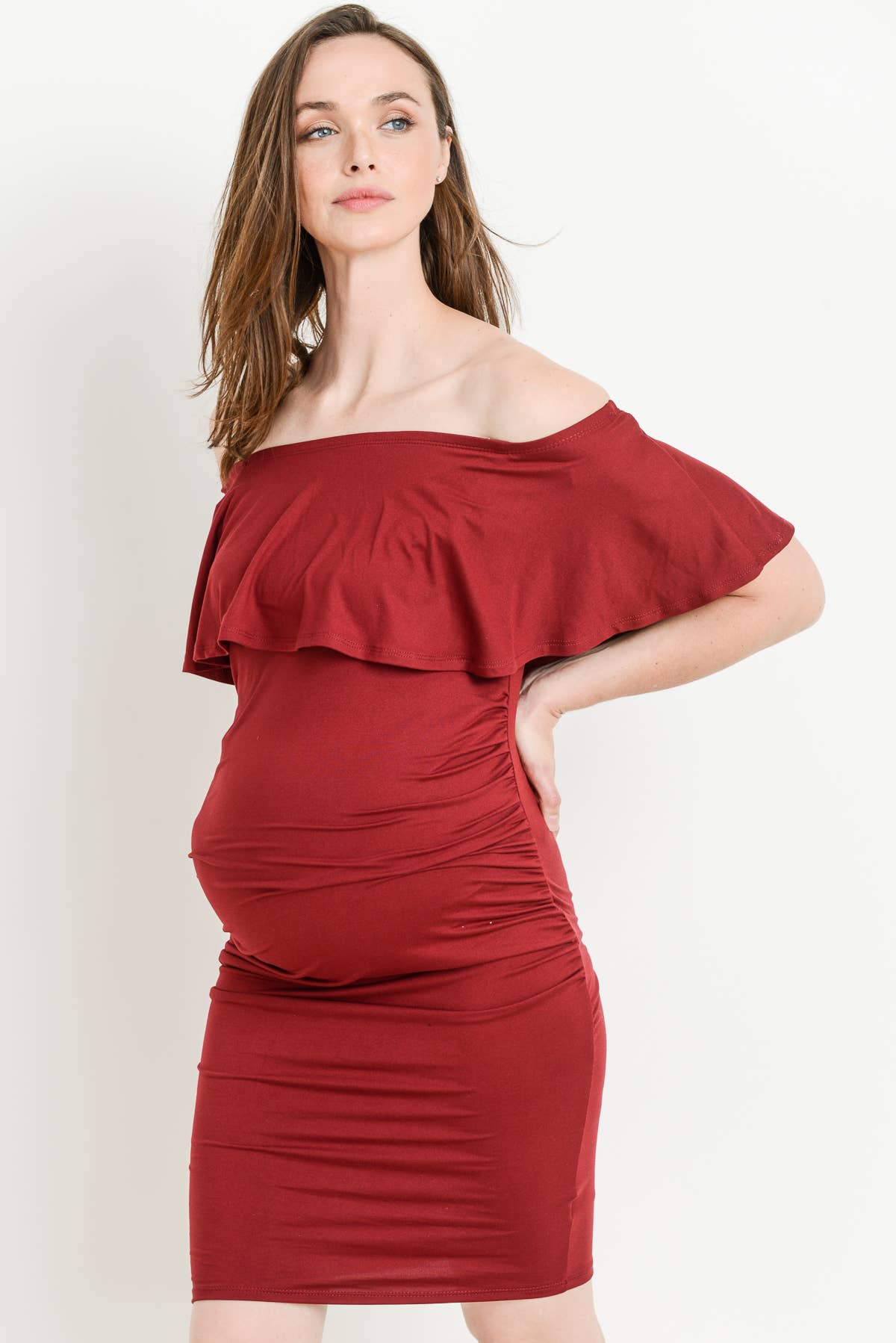 Off The Shoulder Maternity Mini Dress