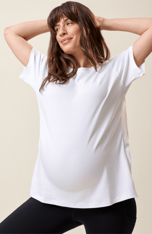 Side Zip Maternity & Nursing T-Shirt