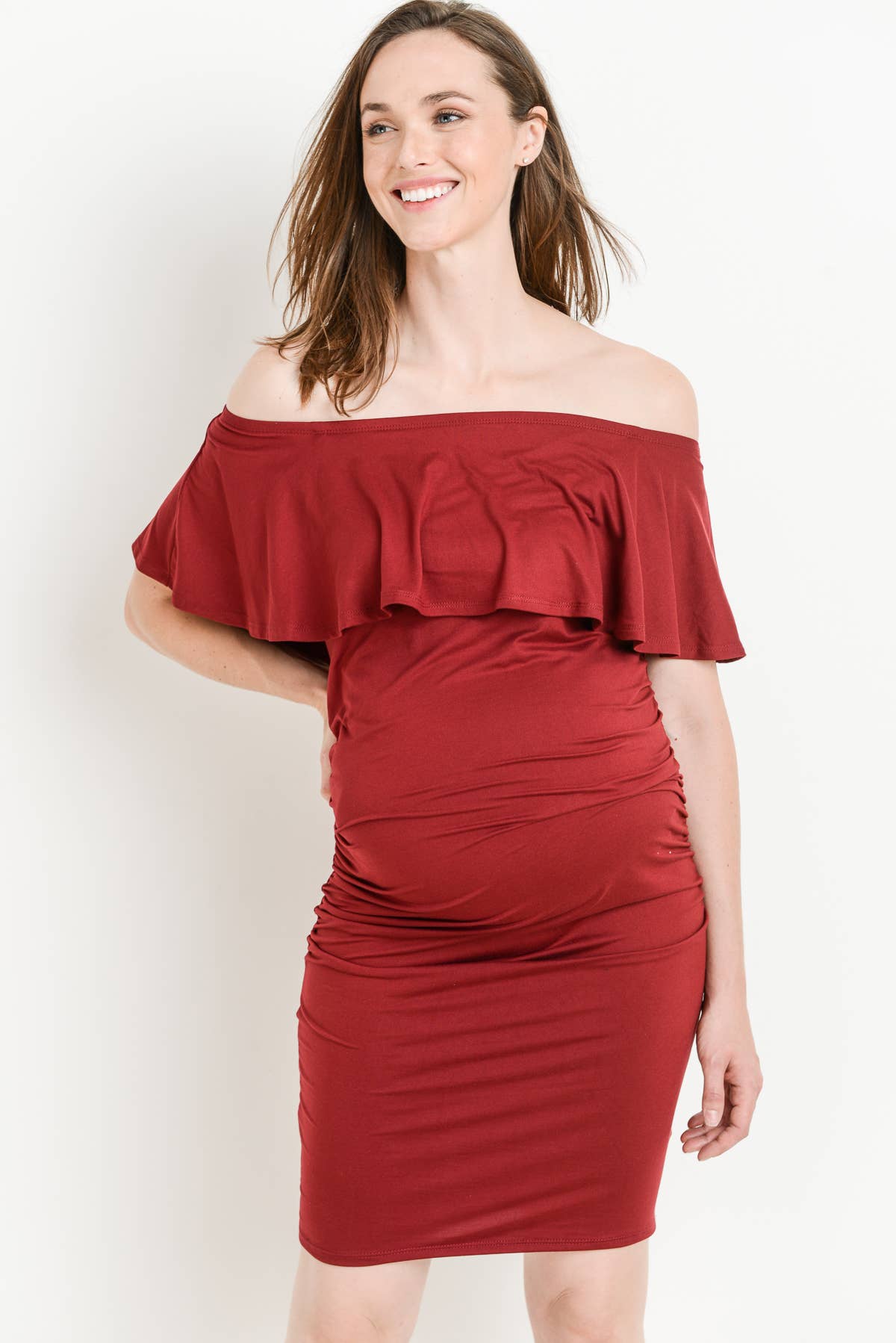 Off The Shoulder Maternity Mini Dress
