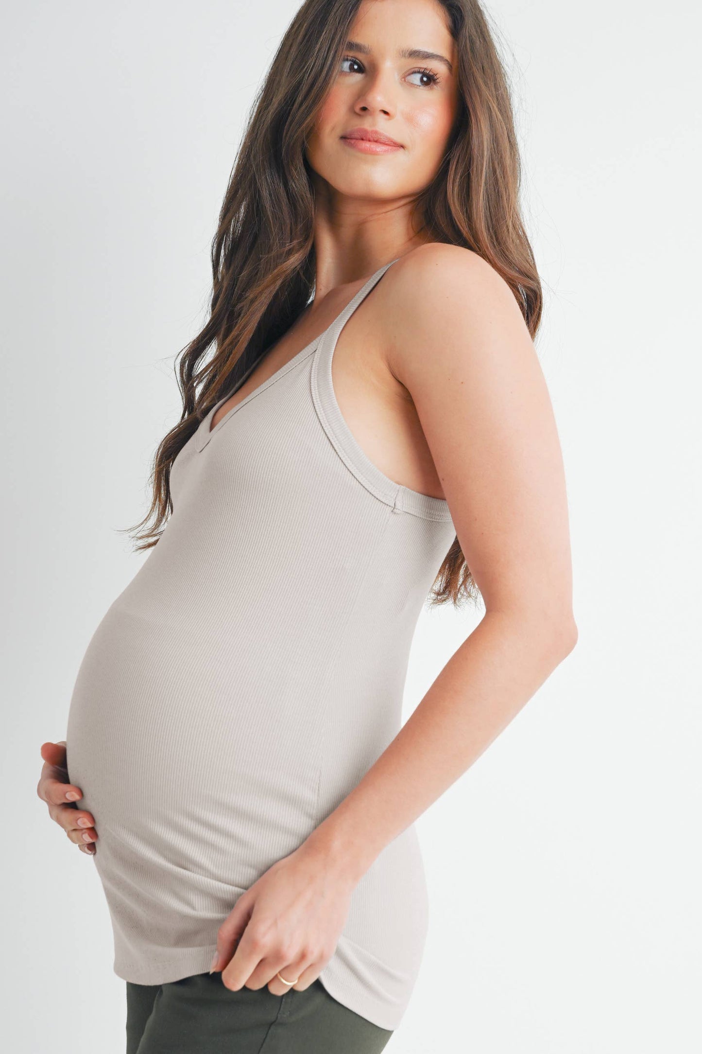 V-Neck Maternity Racerback Tank Top