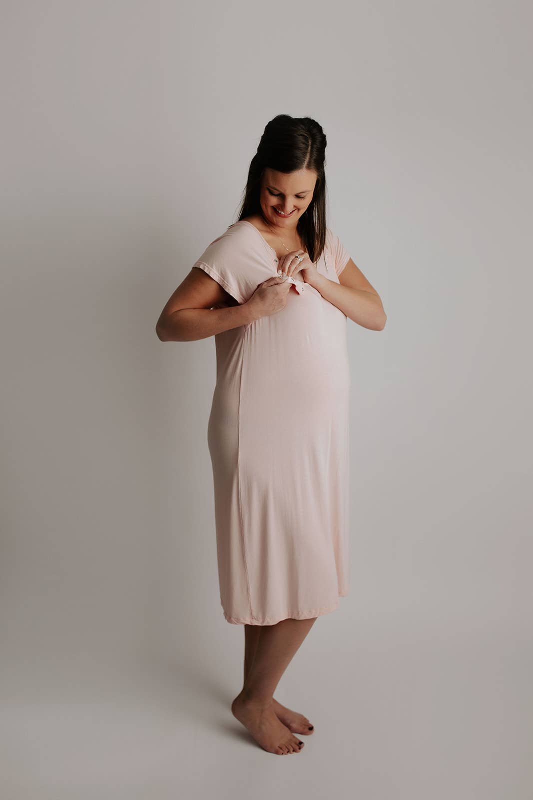 Heavenly Pink Labor and Delivery/ Nursing Gown