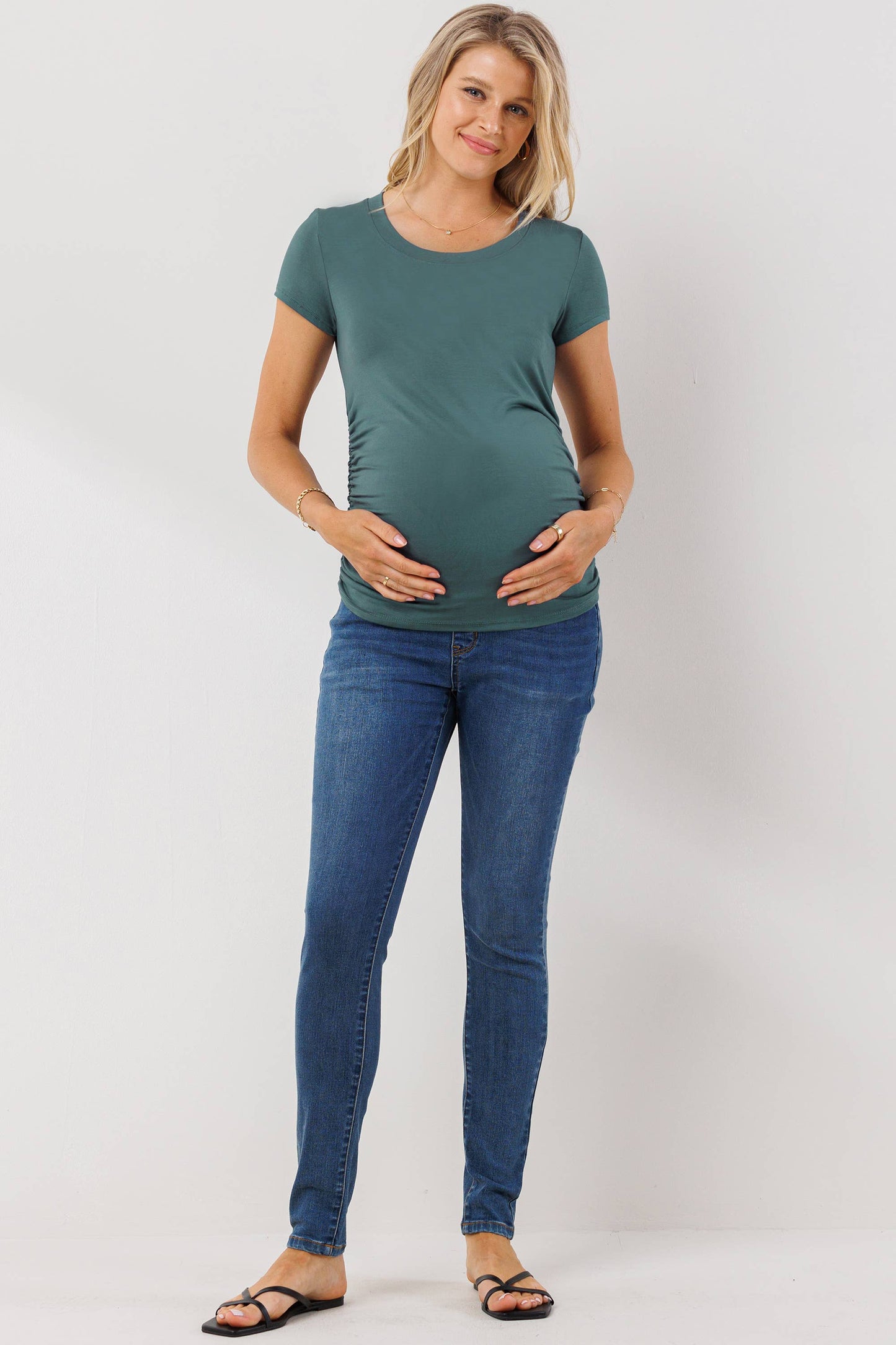 Ruched Short Sleeve Maternity T-Shirt