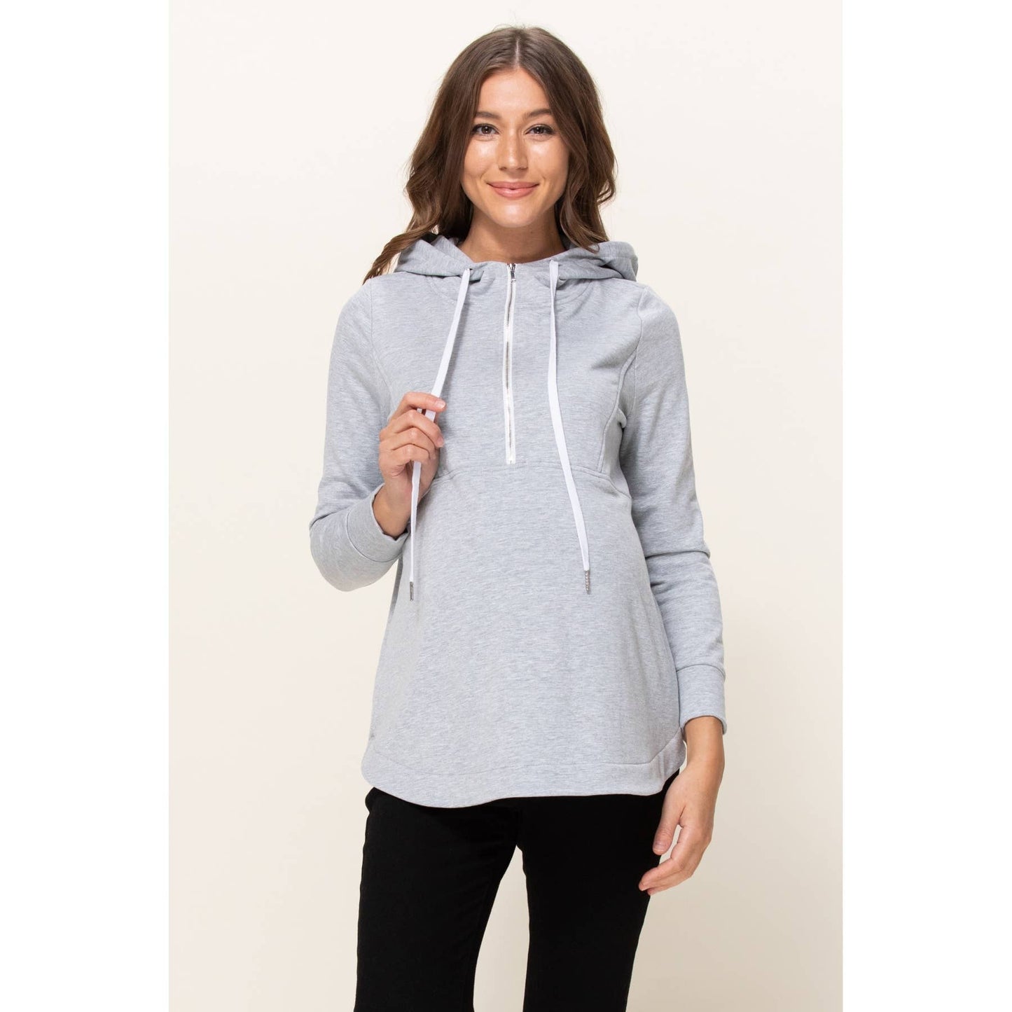 Half-Zip Maternity Nursing Hoodie
