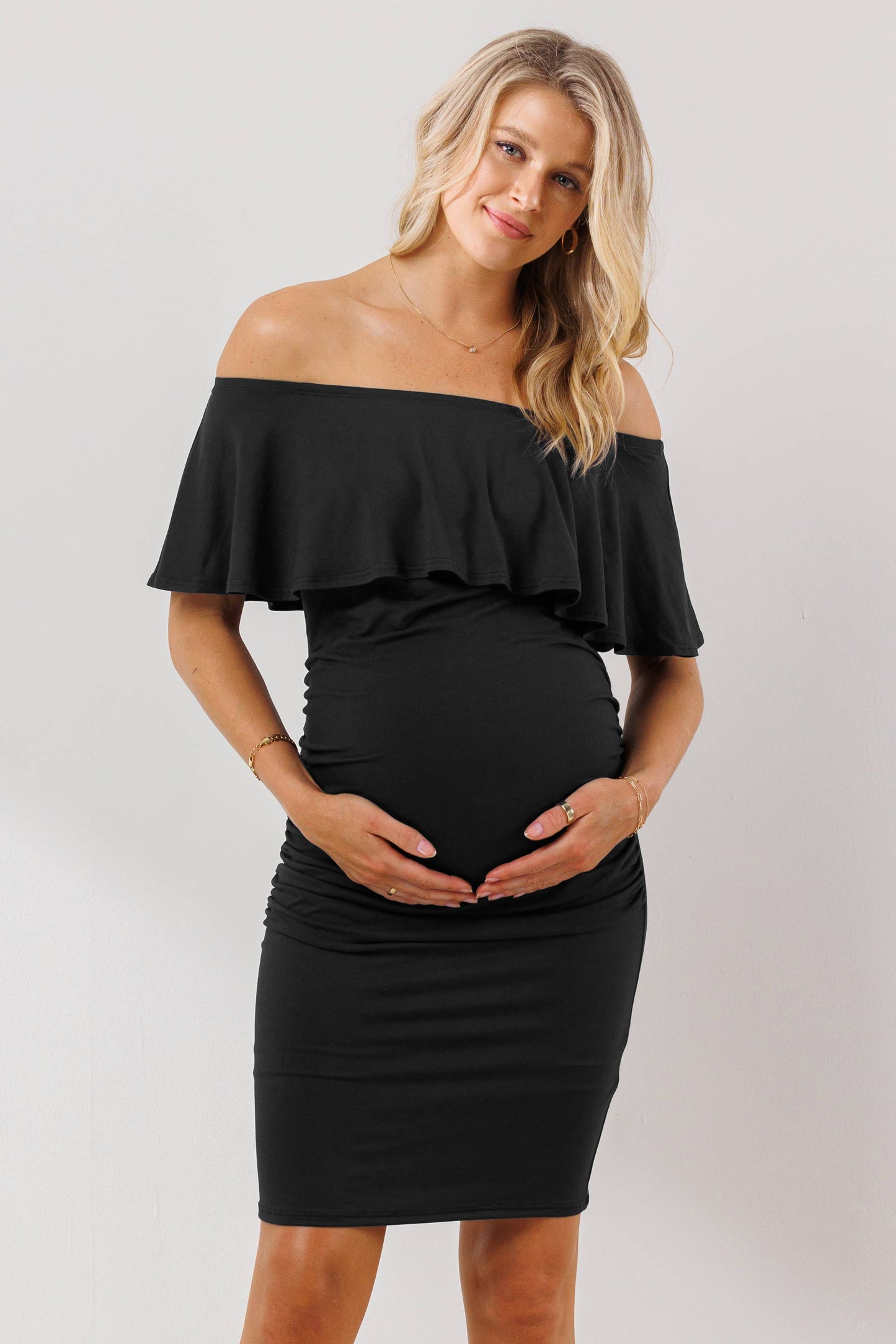 Off The Shoulder Maternity Mini Dress