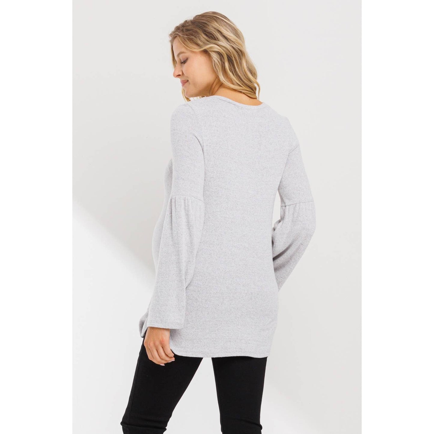 Bell Sleeve Maternity Knit Top